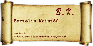 Bartalis Kristóf névjegykártya
