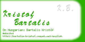 kristof bartalis business card